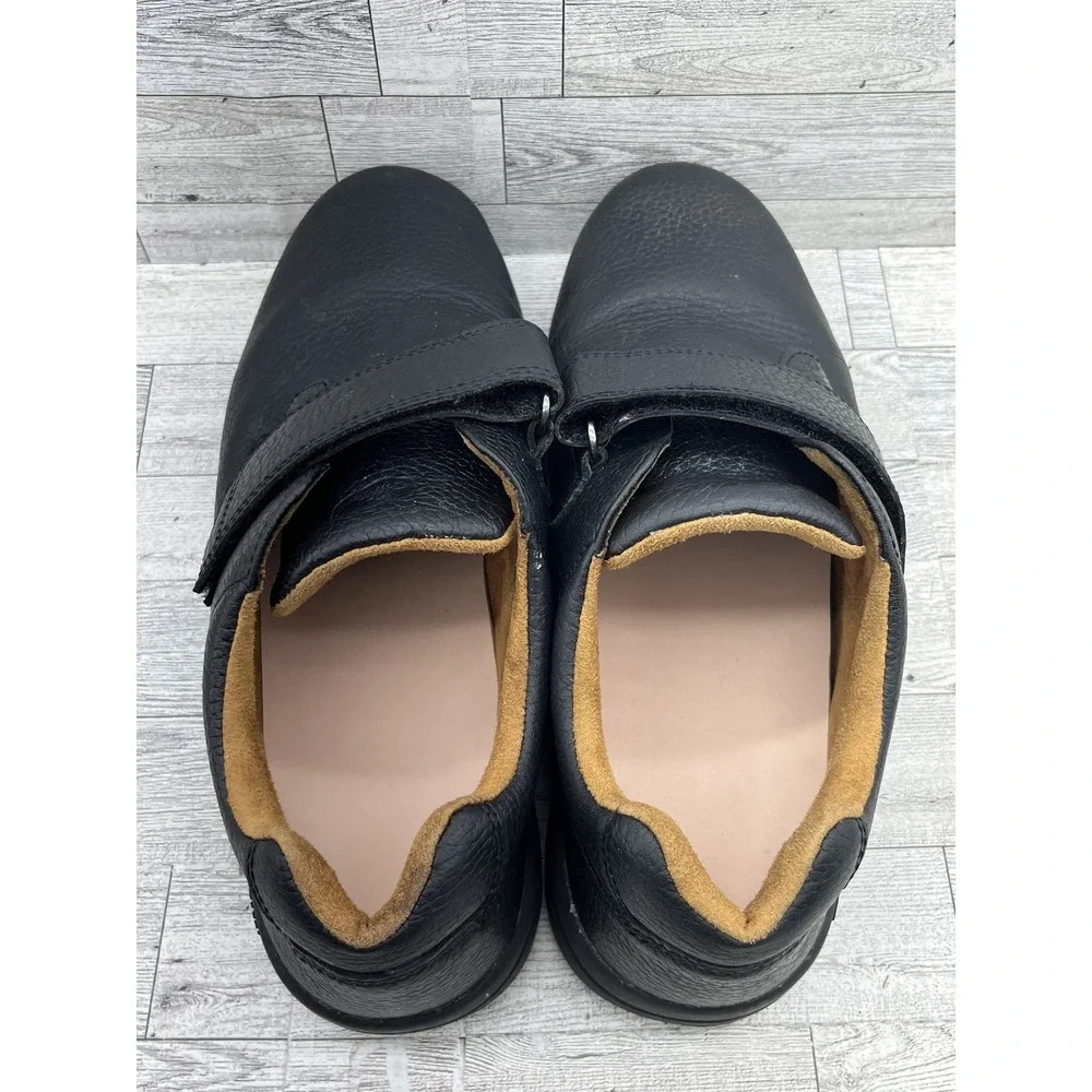 Dr. Comfort Shoes‎ Mens Size 12 Wide Black Leather Hook Loop Orthopedic Diabetic